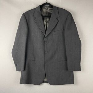 Giorgio Sanetti Wool Blazer Sport Coat Mens 42R Gray Super 100s Merino Italy
